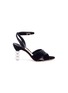 Main View - Click To Enlarge - SOPHIA WEBSTER - 'Natalia' crystal pavé heel velvet sandals