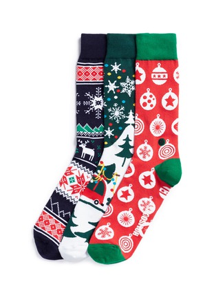 Main View - Click To Enlarge - HOLISOCKS - 'Holidays' socks 3-pair pack