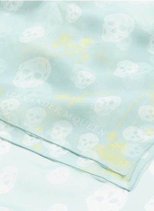 Detail View - Click To Enlarge - ALEXANDER MCQUEEN - Skull and Roses silk chiffon scarf