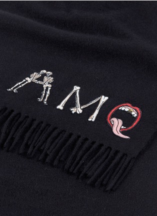 Detail View - Click To Enlarge - ALEXANDER MCQUEEN - 'AMQ' patch cashmere scarf