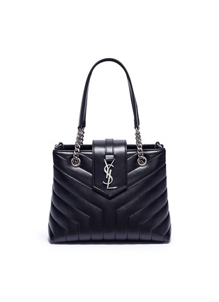 Main View - Click To Enlarge - SAINT LAURENT - 'Loulou' small matelassé calfskin leather shopping tote