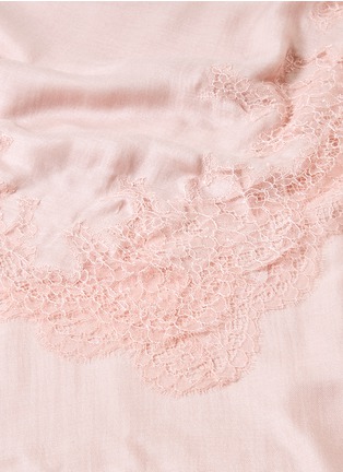 Detail View - Click To Enlarge - VALENTINO GARAVANI - Guipure lace border modal-cashmere twill scarf