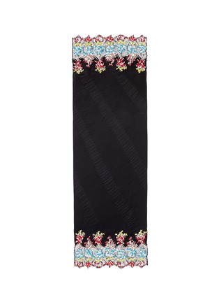 Main View - Click To Enlarge - VALENTINO GARAVANI - Floral lace trim plissé pleated silk scarf