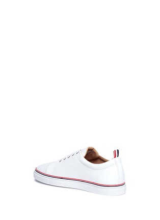 Detail View - Click To Enlarge - THOM BROWNE  - Pebble grain leather sneakers