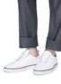 Figure View - Click To Enlarge - THOM BROWNE  - Pebble grain leather sneakers