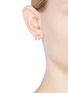 Figure View - Click To Enlarge - XIAO WANG - 'Gravity' diamond 14k yellow gold horseshoe earrings