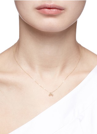 Figure View - Click To Enlarge - XIAO WANG - 'Stardust' diamond 14k yellow gold pendant necklace