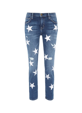 Main View - Click To Enlarge - CURRENT/ELLIOTT - 'The Fling' star print ripped jeans