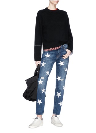 Figure View - Click To Enlarge - CURRENT/ELLIOTT - 'The Fling' star print ripped jeans