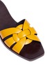 Detail View - Click To Enlarge - SAINT LAURENT - 'Nu Pied' interlocking cage calfskin leather slide sandals