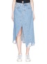 Main View - Click To Enlarge - CURRENT/ELLIOTT - 'The Recrafted' split hem ripped denim skirt