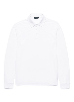 Main View - Click To Enlarge - INCOTEX - Long sleeve jersey polo shirt