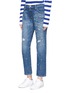 Front View - Click To Enlarge - CURRENT/ELLIOTT - 'The Fling' faux pearl embellished jeans