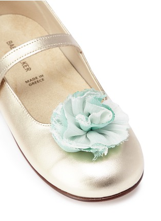 Detail View - Click To Enlarge - BABYWALKER - Floral appliqué leather Mary Jane toddler flats