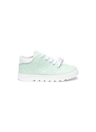 Main View - Click To Enlarge - BABYWALKER - Glitter coated leather toddler sneakers