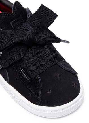 Detail View - Click To Enlarge - PUMA - 'Suede Heart Valentine' bow tie toddler sneakers