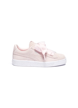 Main View - Click To Enlarge - PUMA - 'Suede Heart Valentine' bow tie kids sneakers