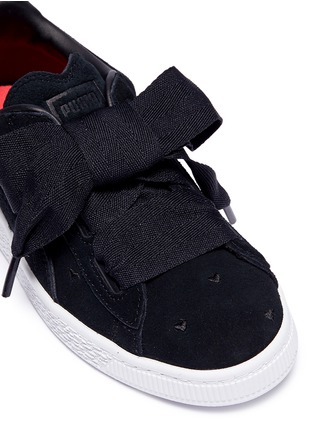 Detail View - Click To Enlarge - PUMA - 'Suede Heart Valentine' bow tie kids sneakers