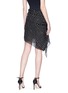 Back View - Click To Enlarge - SAINT LAURENT - Knotted sash drape polka dot print chiffon mini skirt