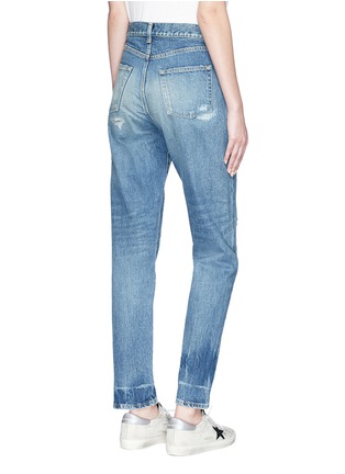 Back View - Click To Enlarge - SAINT LAURENT - Logo stitched straight jeans