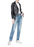 Figure View - Click To Enlarge - SAINT LAURENT - Logo stitched straight jeans