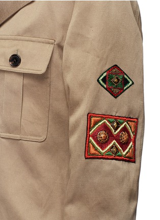Detail View - Click To Enlarge - SAINT LAURENT - Tribal appliqué gabardine safari jacket