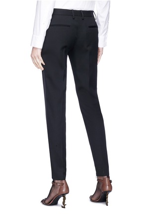 Back View - Click To Enlarge - SAINT LAURENT - 'Iconic Le Smoking' satin outseam skinny tuxedo pants
