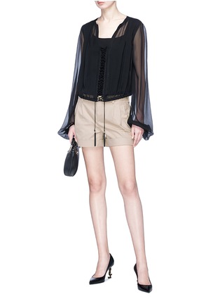 Figure View - Click To Enlarge - SAINT LAURENT - Rolled cuff shorts
