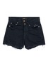 Main View - Click To Enlarge - SAINT LAURENT - Logo stitched raw edge shorts