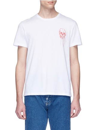 Main View - Click To Enlarge - ALEXANDER MCQUEEN - Skull embroidered T-shirt