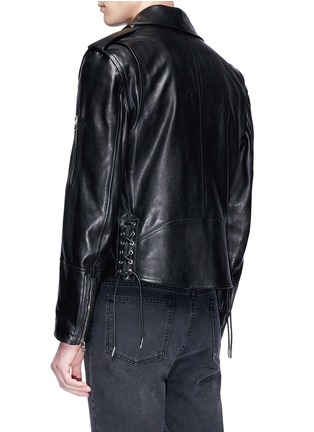 Back View - Click To Enlarge - ALEXANDER MCQUEEN - Detachable sleeve calfskin leather biker jacket