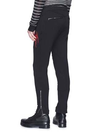 Back View - Click To Enlarge - ALEXANDER MCQUEEN - Skull embroidered jogging pants