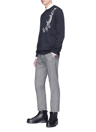 Figure View - Click To Enlarge - ALEXANDER MCQUEEN - Floral moon embroidered cashmere-silk sweater