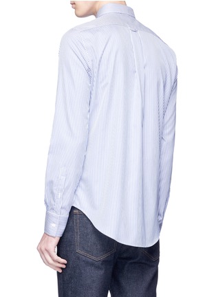Back View - Click To Enlarge - ALEXANDER MCQUEEN - Dancing skeleton appliqué stripe shirt