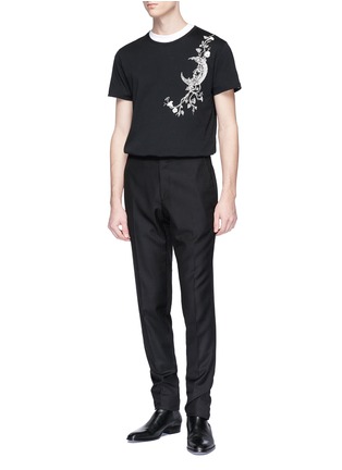 Figure View - Click To Enlarge - ALEXANDER MCQUEEN - Floral moon print T-shirt