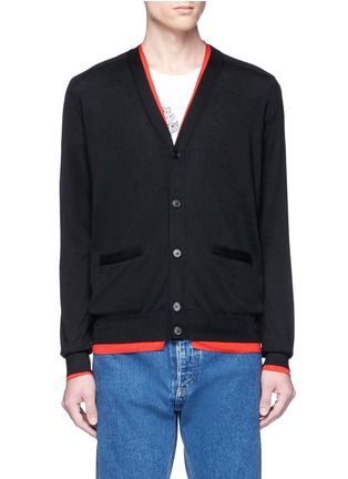 Main View - Click To Enlarge - ALEXANDER MCQUEEN - Contrast detail cashmere cardigan