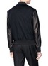 Back View - Click To Enlarge - ALEXANDER MCQUEEN - Skull embroidered lambskin leather sleeve bomber jacket
