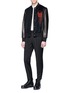 Figure View - Click To Enlarge - ALEXANDER MCQUEEN - Skull embroidered lambskin leather sleeve bomber jacket
