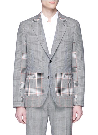 Main View - Click To Enlarge - ALEXANDER MCQUEEN - 'Prince of Wales' check plaid houndstooth blazer