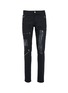 Main View - Click To Enlarge - ALEXANDER MCQUEEN - Leather zip panel biker jeans