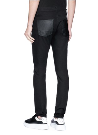 Back View - Click To Enlarge - ALEXANDER MCQUEEN - Zip pocket slim fit jeans