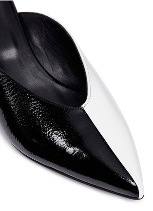 Detail View - Click To Enlarge - TIBI - 'Frank' colourblock crinkled patent leather mules