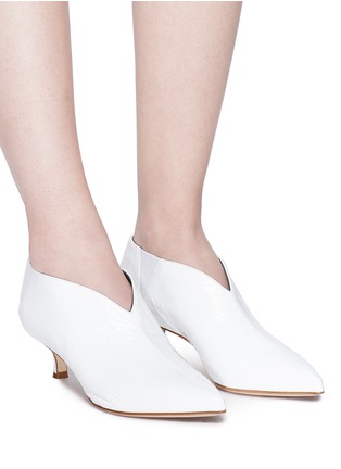 Figure View - Click To Enlarge - TIBI - 'Joe' choked-up crinkled patent booties