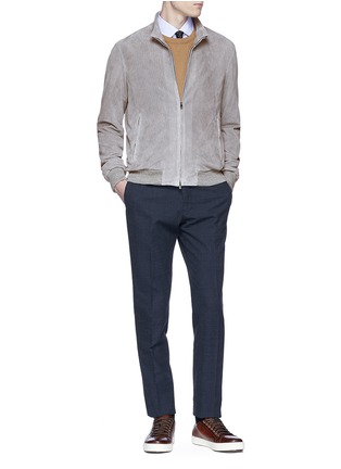 Figure View - Click To Enlarge - ISAIA - Perforated suede jacket