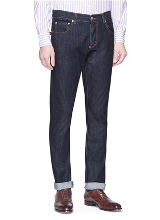 Front View - Click To Enlarge - ISAIA - Slim fit raw jeans