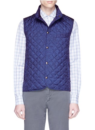 Main View - Click To Enlarge - ISAIA - Coral camouflage print quilted gilet