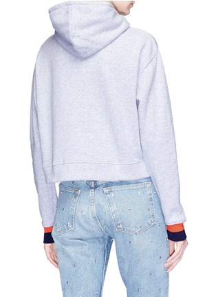 Back View - Click To Enlarge - KULE - 'The Crosby' stripe cuff cropped hoodie