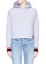 Main View - Click To Enlarge - KULE - 'The Crosby' stripe cuff cropped hoodie