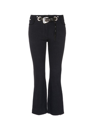 Main View - Click To Enlarge - 10229 - 'Morgan' belted cropped flared denim pants