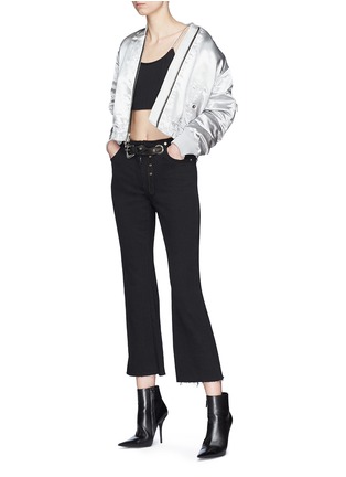 Figure View - Click To Enlarge - 10229 - 'Morgan' belted cropped flared denim pants